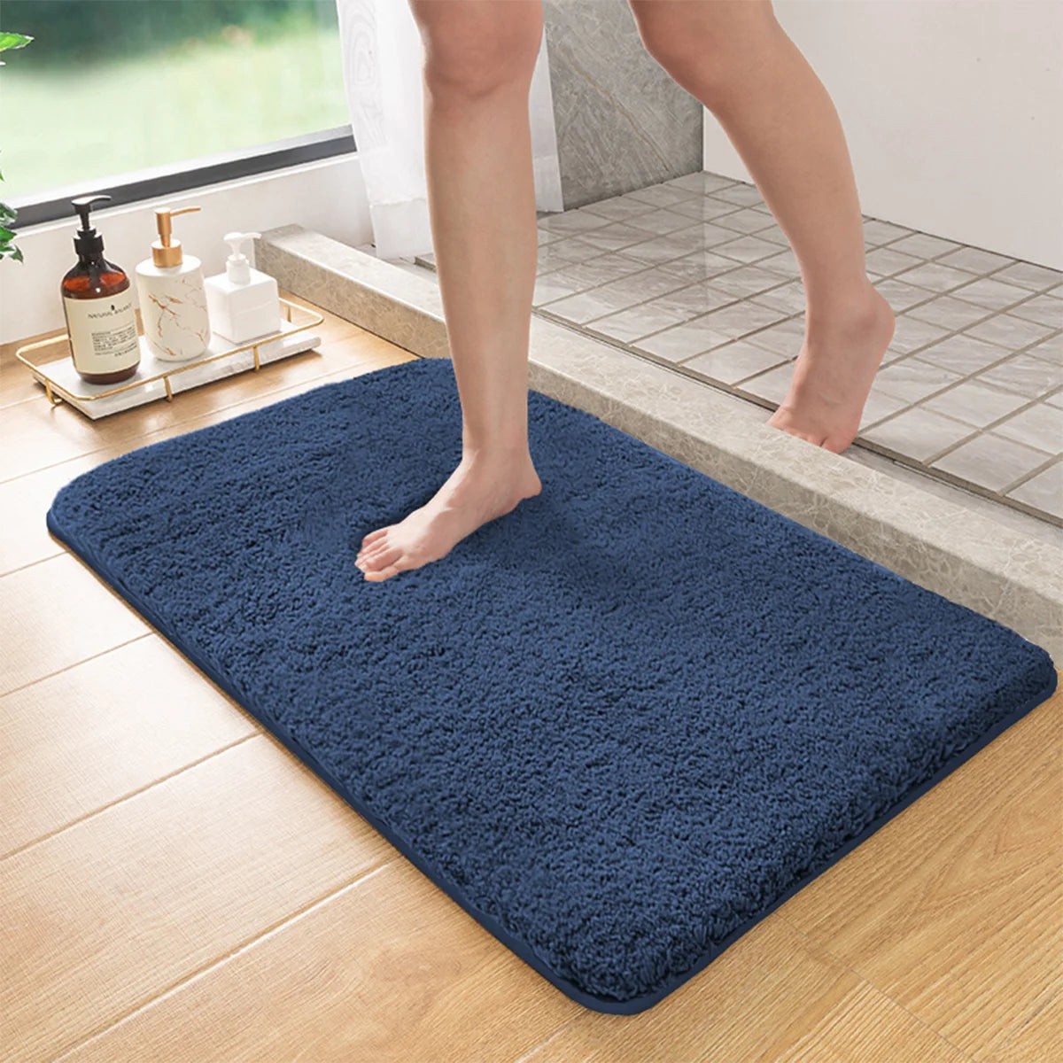 Tappetino Da Bagno Assorbente Per Capelli Lunghi Antiscivolo In Polyester Per Ingresso Doccia E Pulizia Piedi