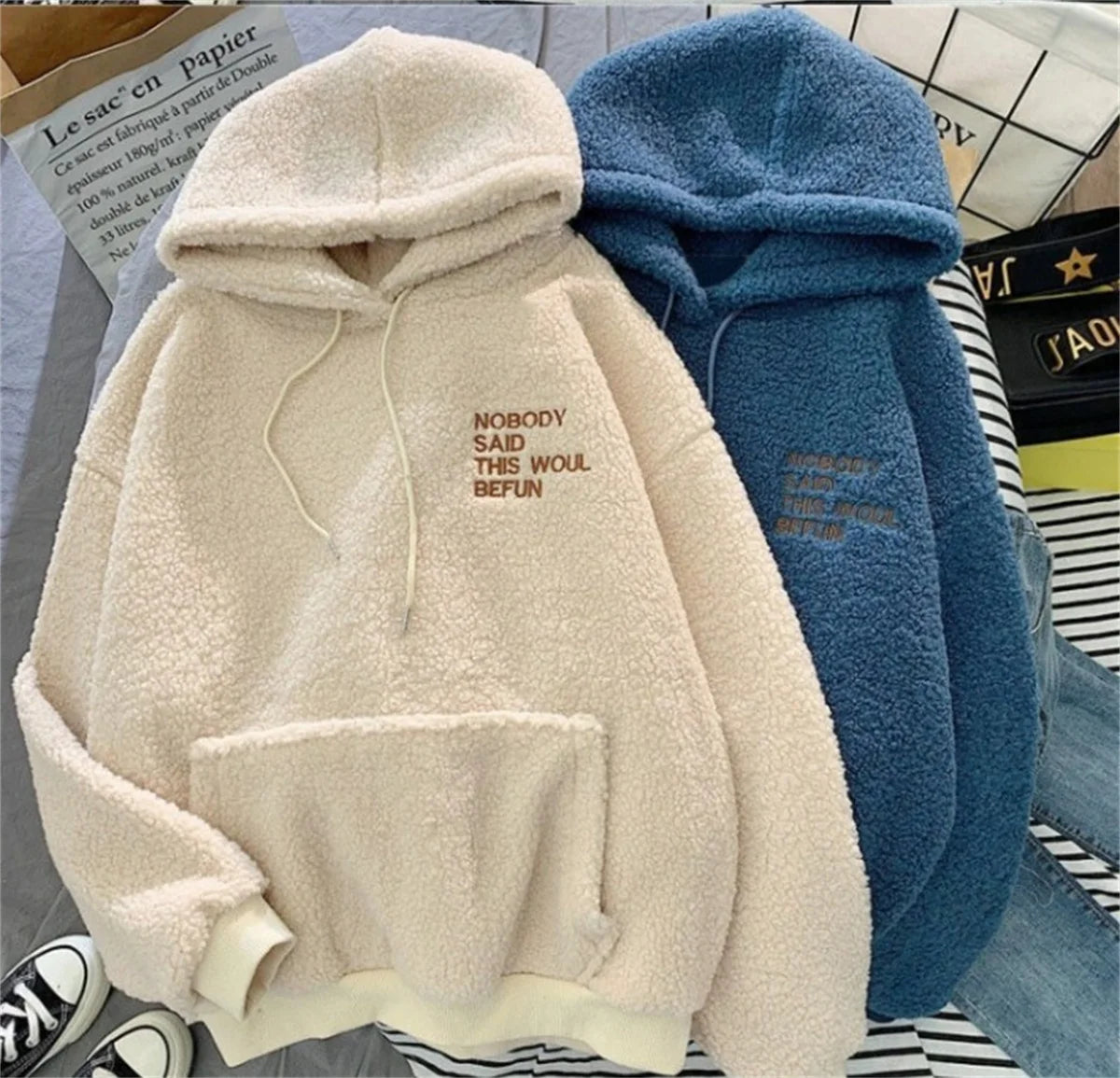 Felpa Con Cappuccio Donna Autunno Inverno Moda Coreana Allentata Casual Street Manica Lunga Lettera Solida