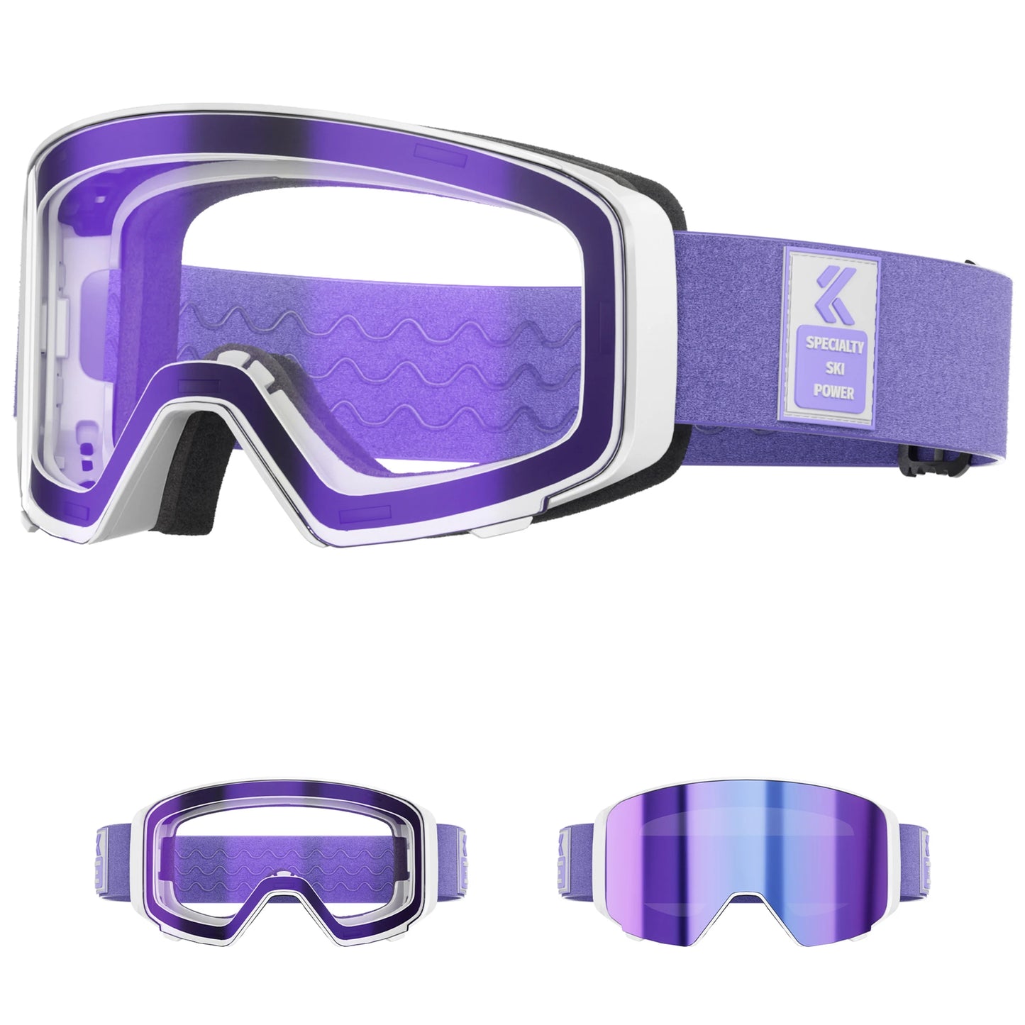 Occhiali Da Sci Fotocromatici KAPVOE Traspiranti Per Esterni UV400 Anti Appannamento Con Lenti Flip Per Neve E Snowboard