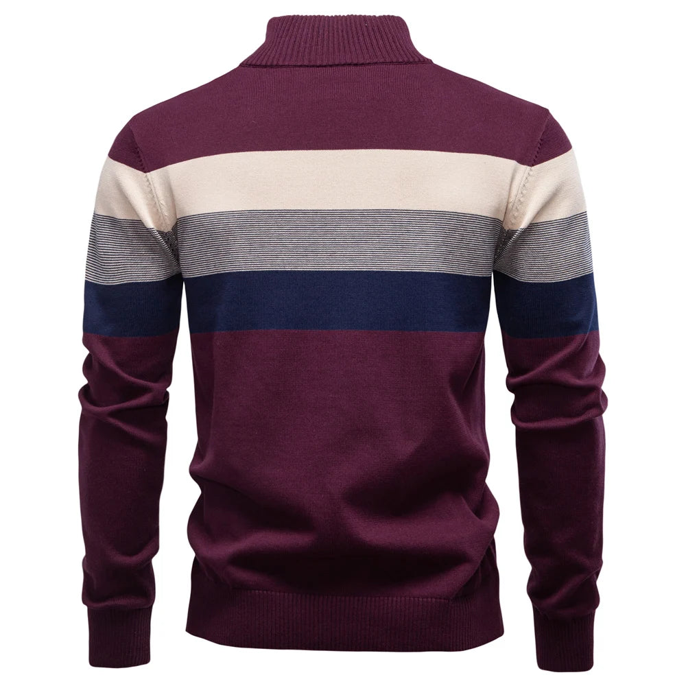 Maglione Uomo Cotone AIOPESON Zip Quarti Collo Lupetto Morbido Elasticizzato Inverno Per Uomo Stiloso