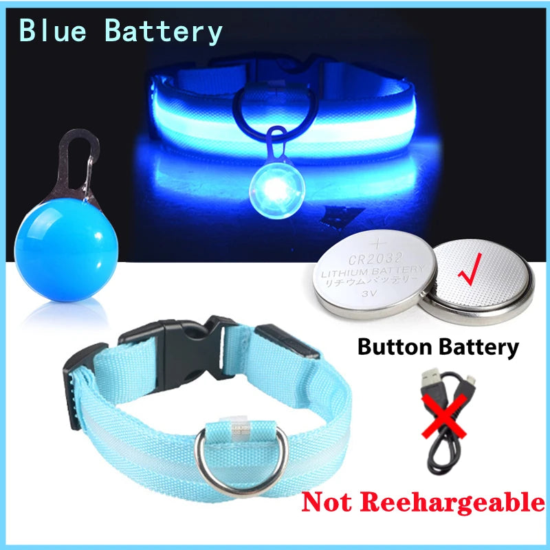 Collare Luminoso USB Ricaricabile Per Cani Di Piccola Taglia Pendente Staccabile Con Luce LED Notturna COOYOMOO