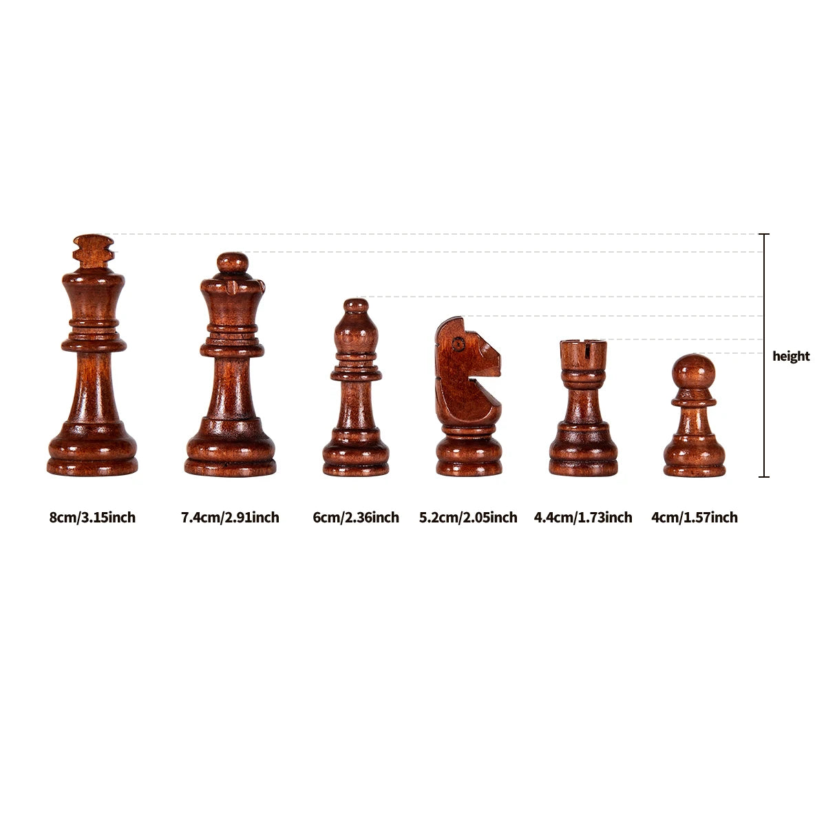 Set Scacchi Pieghevole In Legno Qualita Tradizionale E Classico Scacchiera Gioco Da Tavolo Massiccio Lavorati A Mano