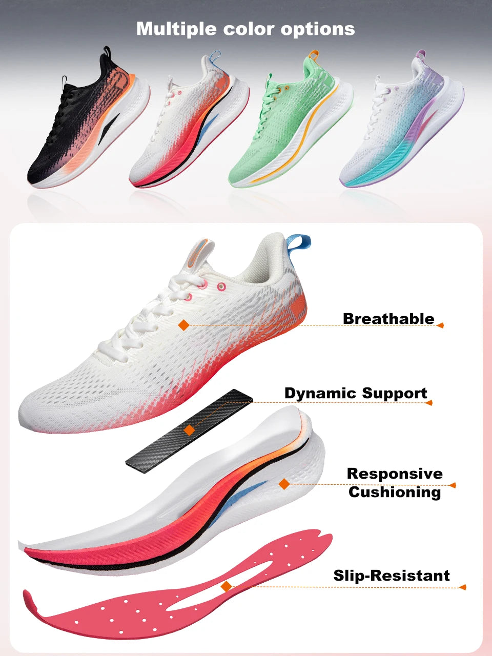Baasploa Scarpe Da Corsa Da Donna Leggere Traspiranti Con Piastra In Carbonio Per Esterno Antiscivolo Per Donne Attive