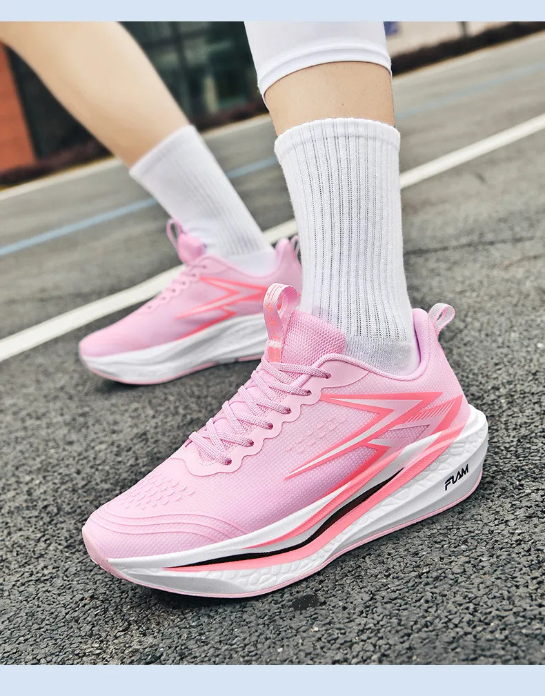Scarpe Da Corsa Uomo E Donna Leggere Traspiranti Per Maratona Con Bordo In Carbonio Scarpe Sportive Di Tendenza