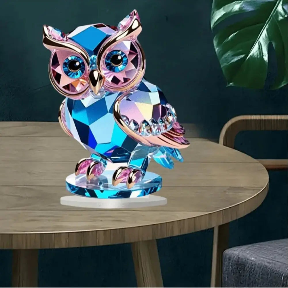 Gufo Di Plastica Cristallo Decorazione Da Tavolo 15 Cm Per Casa A Tema Animale Ornamento Pratico E Conveniente