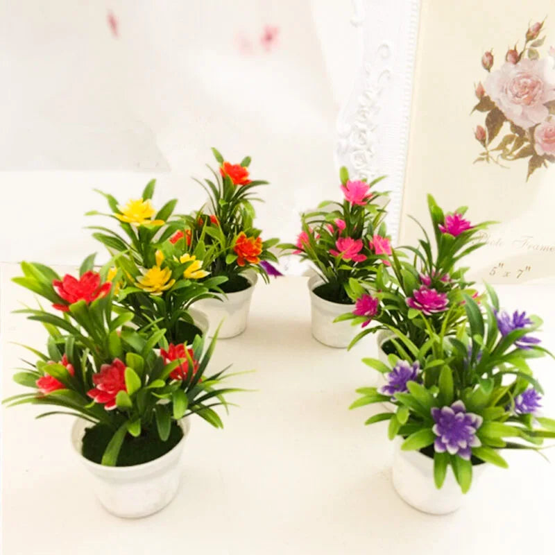 Fiori Artificiali in Vaso per Piante Decorazioni Finti in Plastica per Casa Ufficio Regalo Desktop Bonsai Festa di Nozze