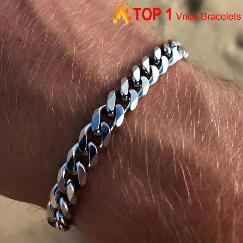 Bracciale Uomo Miami Curb Catena Grossa 3 A 11 Mm In Acciaio Inossidabile Cinturino Cubano Punk Classico