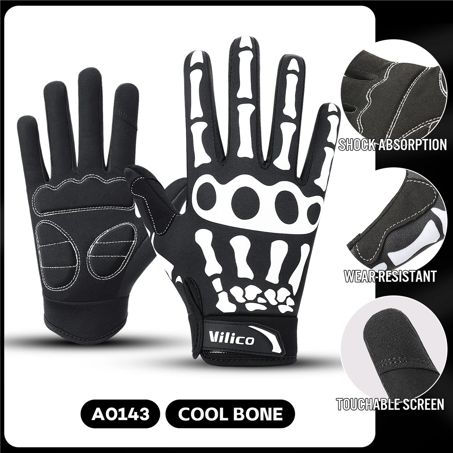 Guanti Da Equitazione E MTB Antiscivolo Con Touch Screen Resistente All Usura Unisex Regalo Halloween