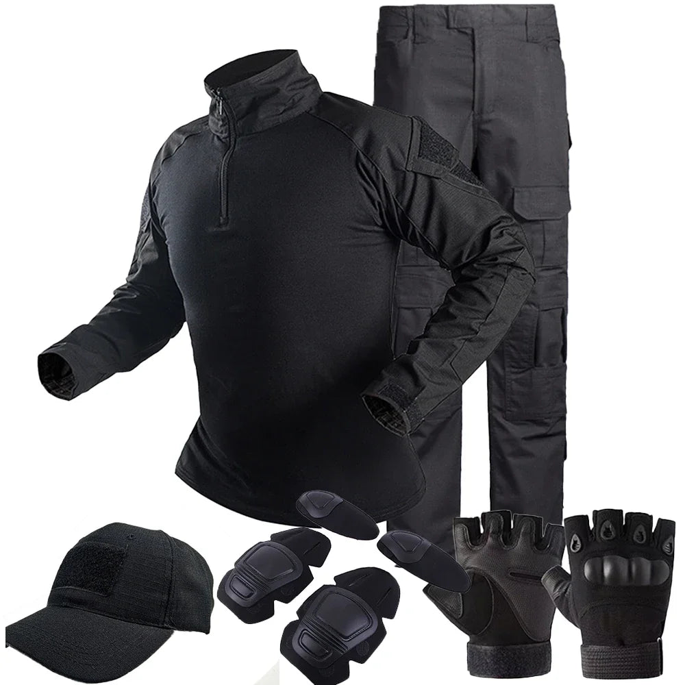 Set Abiti Militari Tattici Tuta Mimetica Da Esterno Camicie Da Caccia Pantaloni Per Airsoft Paintball