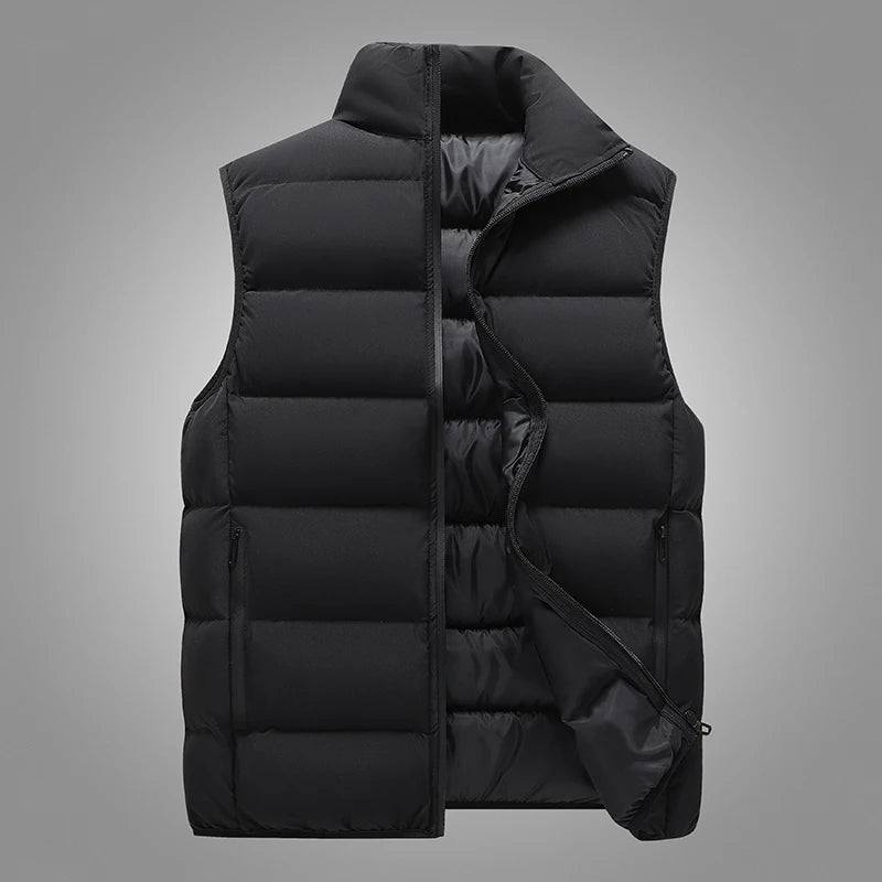 Gilet da Uomo con Colletto Rialzato Mandarino Elegante e Casual per Abiti Autunnali Invernali Spesso Caldo