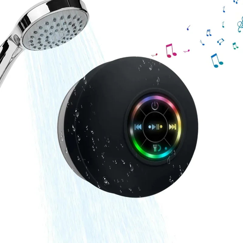 Altoparlante Bluetooth Senza Fili Ventosa Impermeabile Per Doccia Con Luce LED Ricarica USB Per Bagni E Viaggi