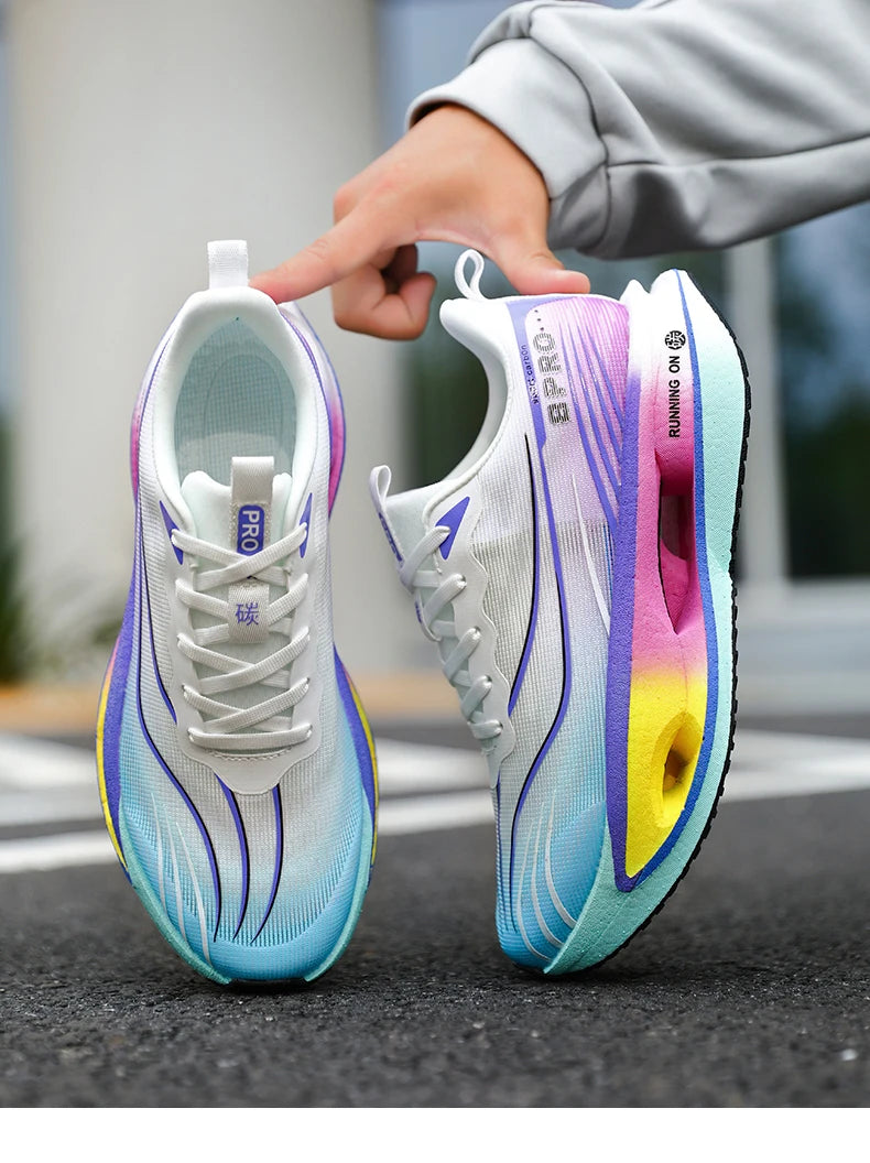 Scarpe da Corsa con Piastra in Carbonio per Maratona Unisex Traspiranti e Leggere Antiscivolo Sneakers Atletiche