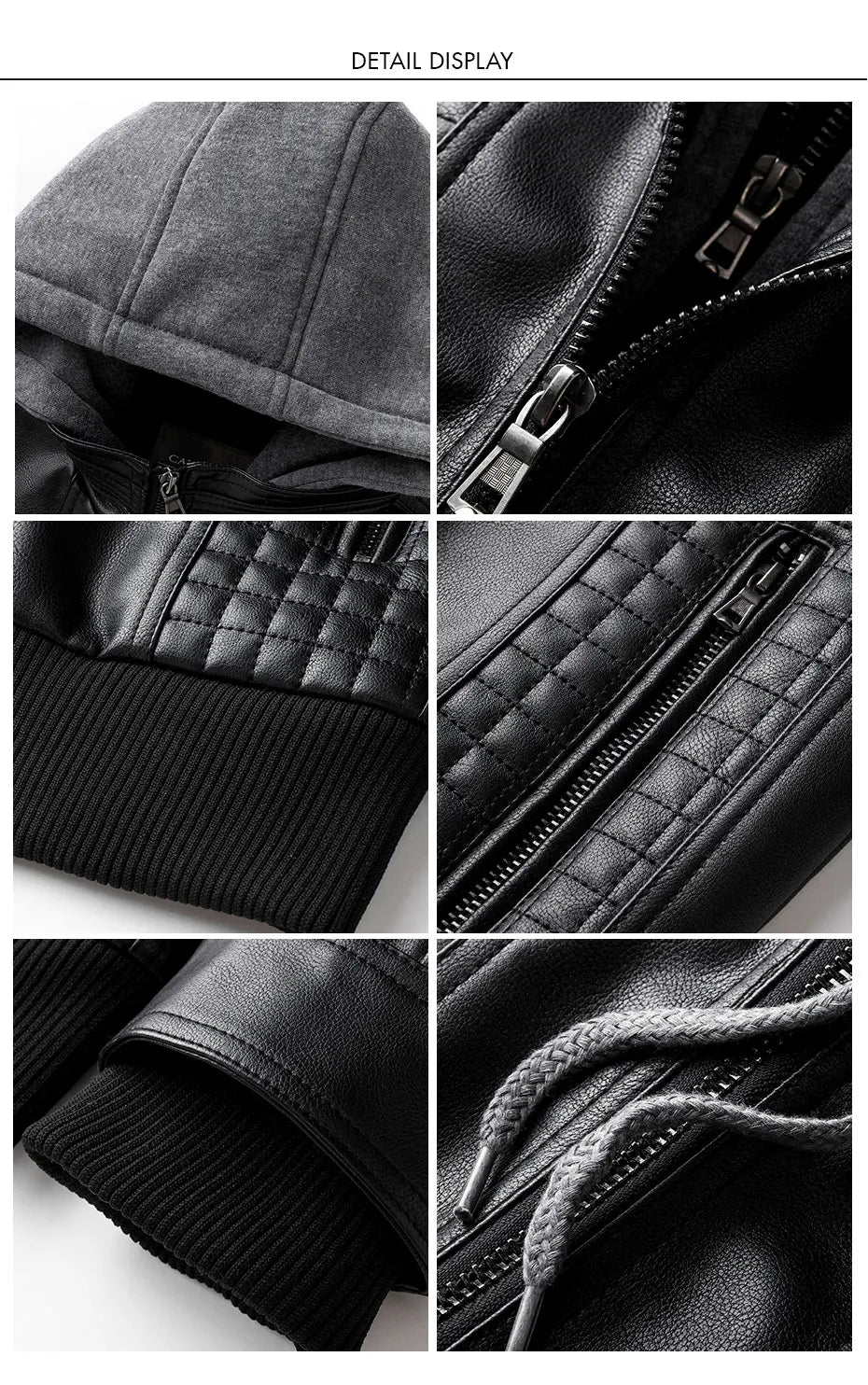 Giacca Di Pelle Per Uomo Moto Biker Con Cappuccio Lusso Vintage Abbigliamento Uomo Grintoso