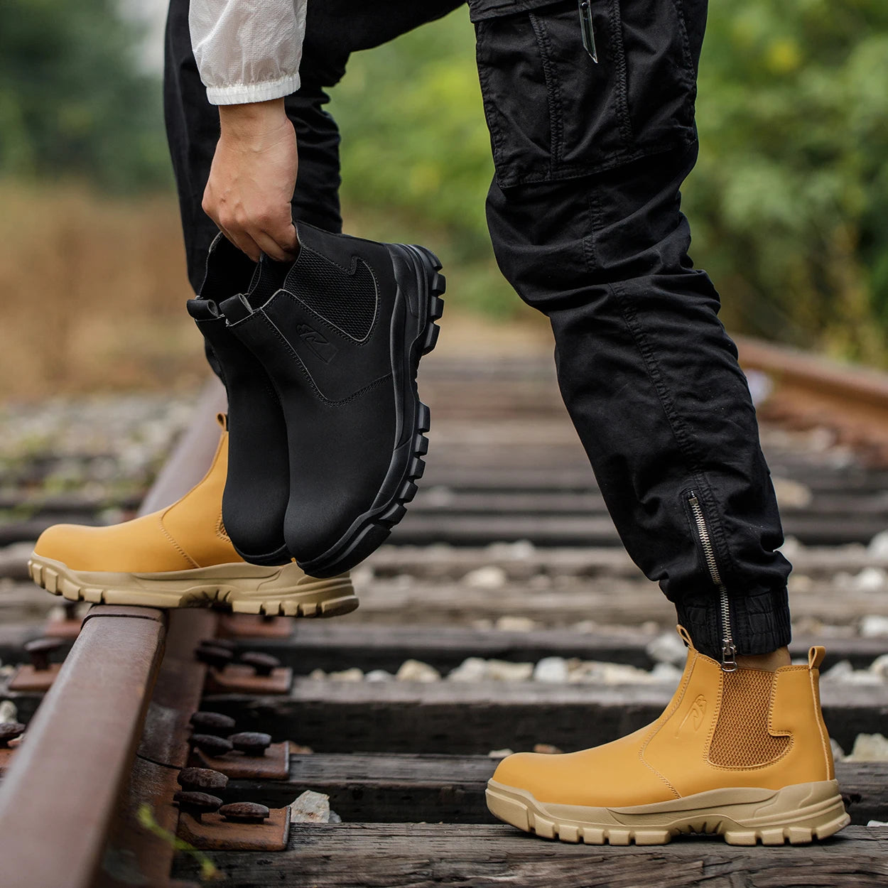 Scarpe Da Lavoro Antinfortunistiche Resistenti All Acqua Uomo Stivali In Pelle Con Testa In Acciaio Marrone