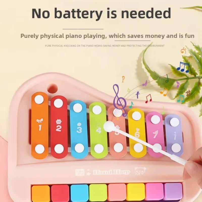 Xilofono Pianoforte 8 Note Giocattolo Musicale Educativo 2 In 1 Con Mazze Per Neonati Strumento Montessori Per Bambini