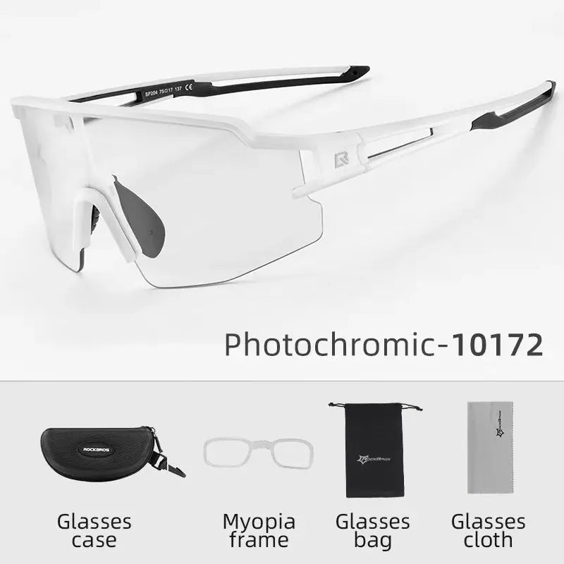 Rockbros Occhiali Da Ciclismo Fotocromatici Con Montatura Integrata Per Miopia Polarizzata Occhiali Da Sole Uomo Donna