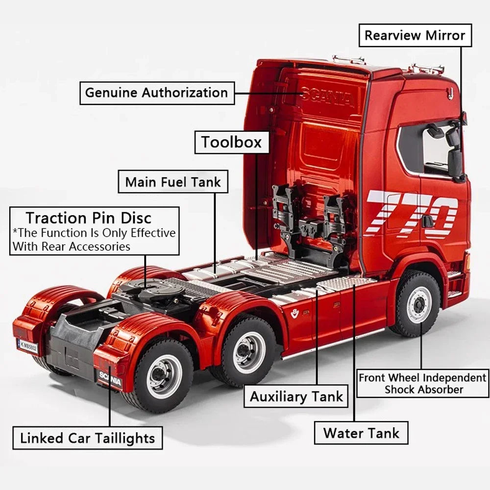 Huina 1501 770S RC Camion 1/18 2.4G Telecomando Con Luce E Suono Ingegneria Rimorchio Giocattolo