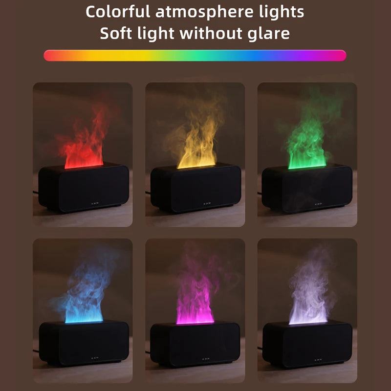 Nuovo Mini Diffusore di Aroma Umidificatore Ad Ultrasuoni Freddo Mist Maker Fogger LED Olio Essenziale Fiamma Lampada Difusore