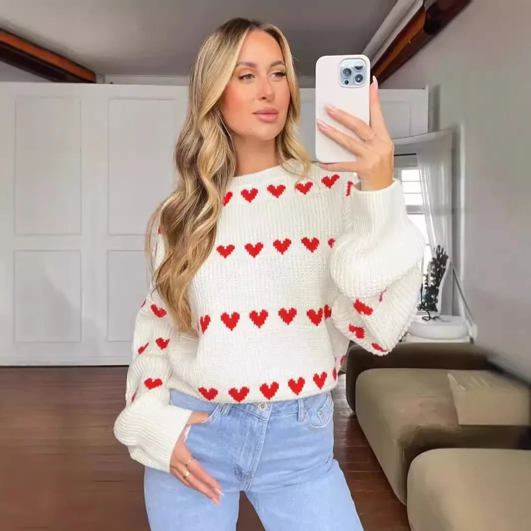 Maglioni Lavorati A Maglia Per Donne In Due Colori Jacquard Collo Rotondo Pullover Trend 2026 Nuovi