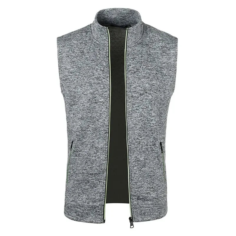 Gilet Senza Maniche Con Cerniera Da Uomo Autunno Traspirante Esterno Streetwear Dolcevita