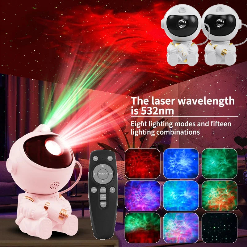 Lampada Starlight Astronauta Razzo Stelle Con Telecomando Proiezione Galassia Luce Notturna Per Camera Da Letto Natale