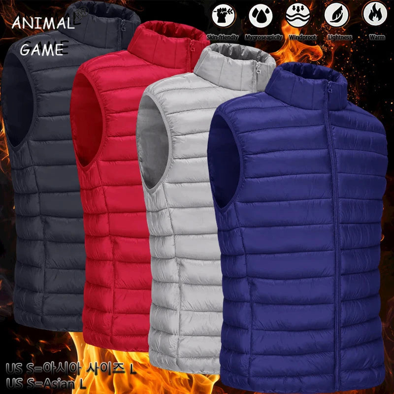 Gilet Uomo Animal Game Leggero In Poliestere Con Cerniera Tasche Capispalla Autunno Pratico