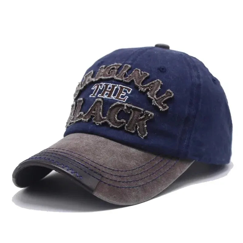 Berretto Da Baseball Vintage Unisex Cotone Lavato Ricamo Lettera Nera Berretto Casual Da Esterno
