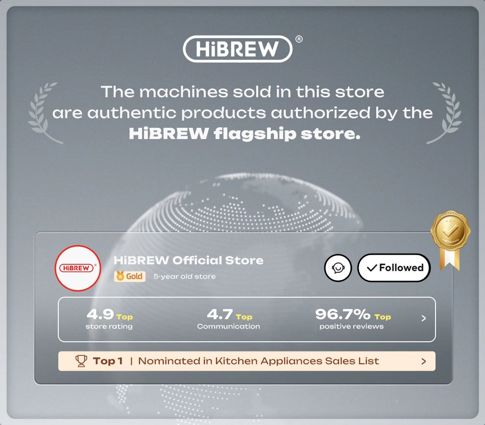 HiBREW 20 Bar Macchina Per Caffè Espresso Semiautomatica Temperatura Regolabile Freddo Caldo Sottile Cappuccino H10B