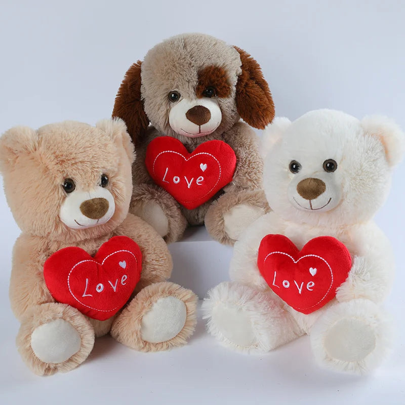 Peluche Orso Cuore Rosso 25 Cm Simpatico Amore Animale Giocattolo Per Amanti Regalo San Valentino