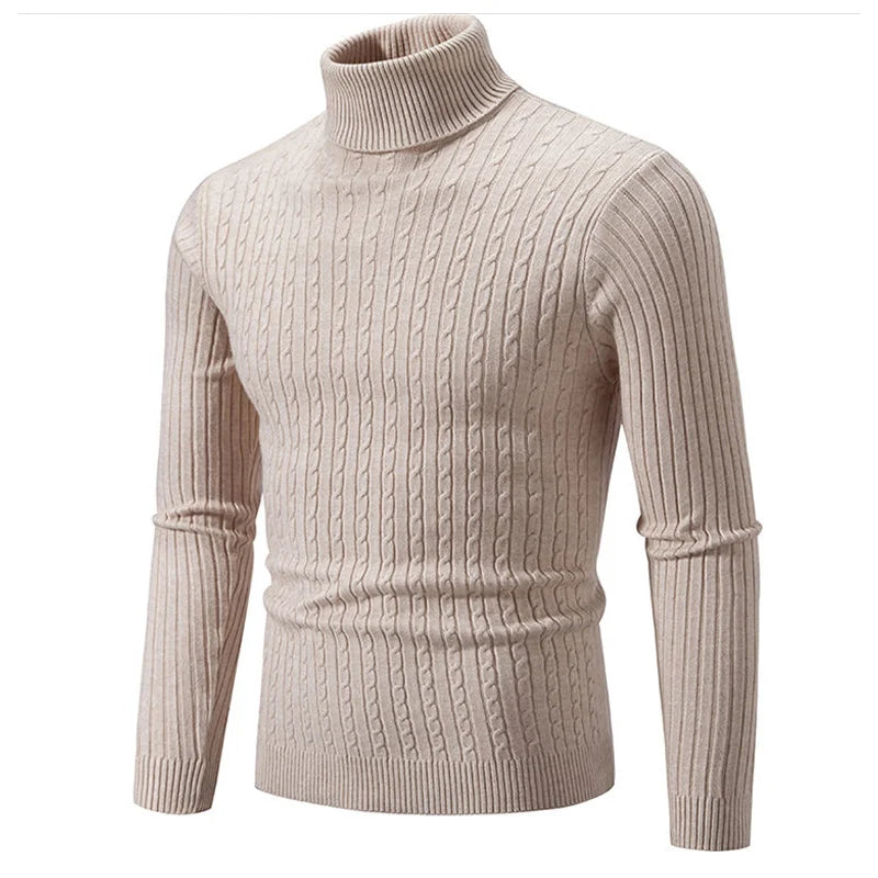 Maglione Invernale Spesso Caldo Collo Alto Dolcevita Uomo Slim Fit Maglieria Da Uomo Doppio Colletto Maschile