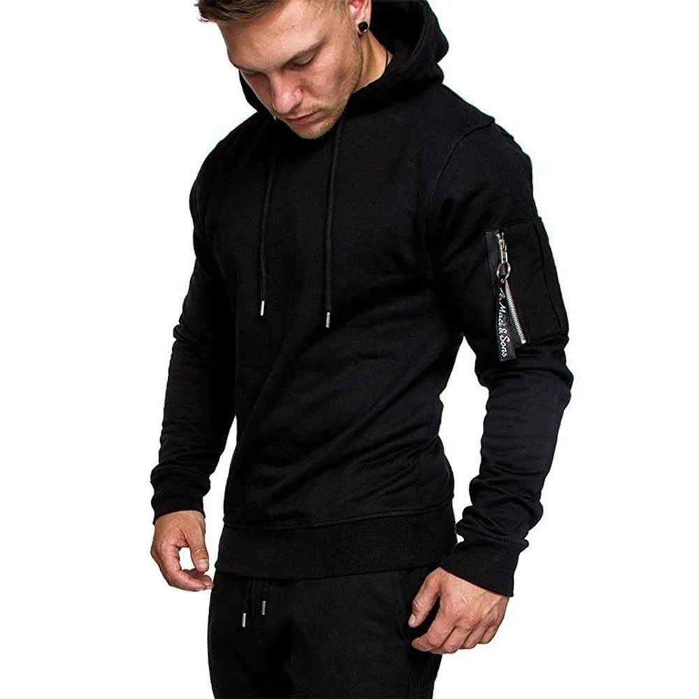 Set Abbigliamento Sportivo Da Uomo Due Pezzi Felpa Con Cappuccio Tattico Militare Pantaloni Traspirante Caldo Jogging