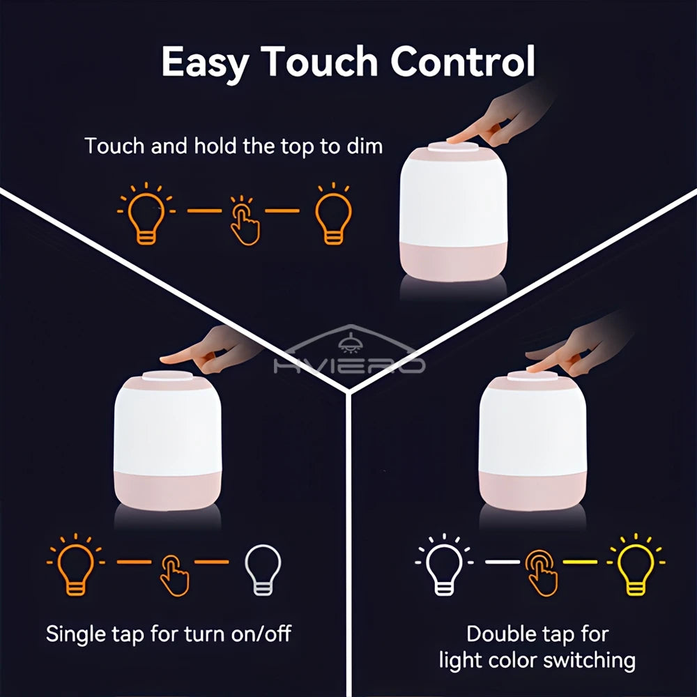 Lampada Da Tavolo Dimmerabile Con Controllo Tocco USB Ricaricabile Luce Notturna Per Camera E Soggiorno Decorazione