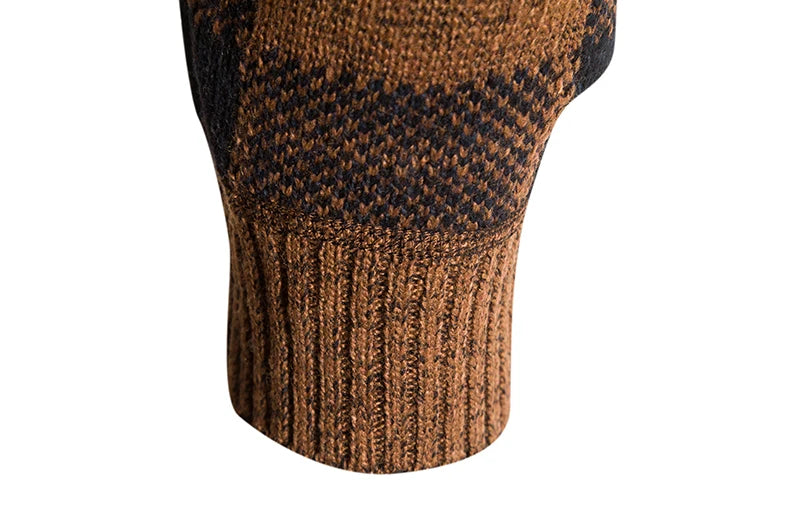 Nuovo Maglione Scozzese Invernale Da Uomo Cardigan Con Cappuccio Cerniera Giacca In Lana Calda Autunno In Pile Quadretti