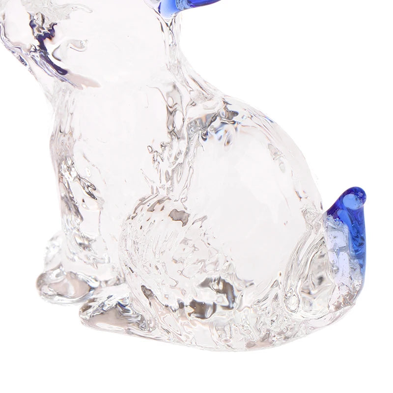 Figurine Fatte A Mano Degli Animali Mascotte Coniglio In Vetro Cristallo Ornamenti Per Tavolo Ufficio Soggiorno