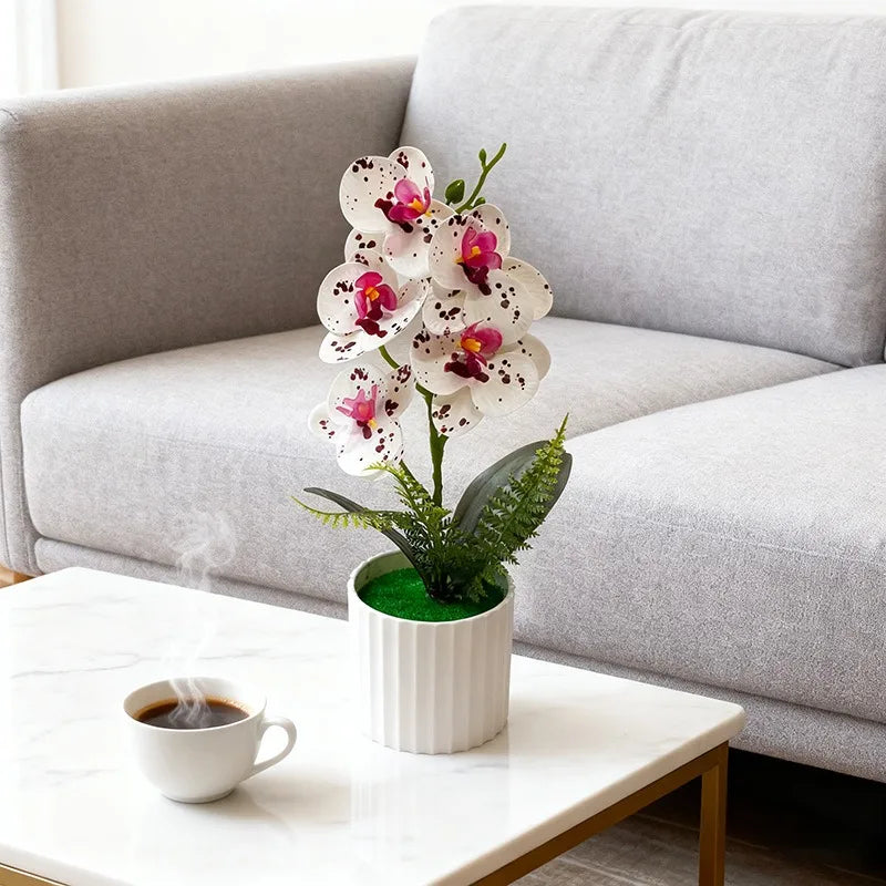 Vaso Da Bar Verticale Con 5 Orchidee A Farfalla Per Matrimonio E Scrivania Decorazione Piante Verdi In Set Design