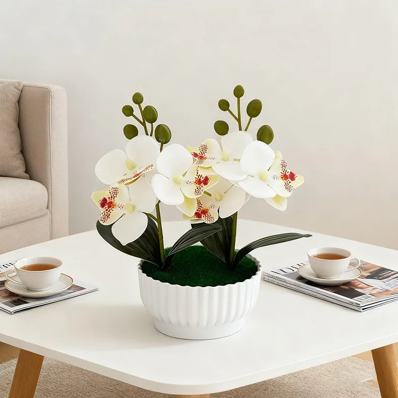 Due Set Di Tre Fiori Simulati Orchidee A Farfalla Piante In Vaso Decorazioni Per La Casa Regalo Di San Valentino