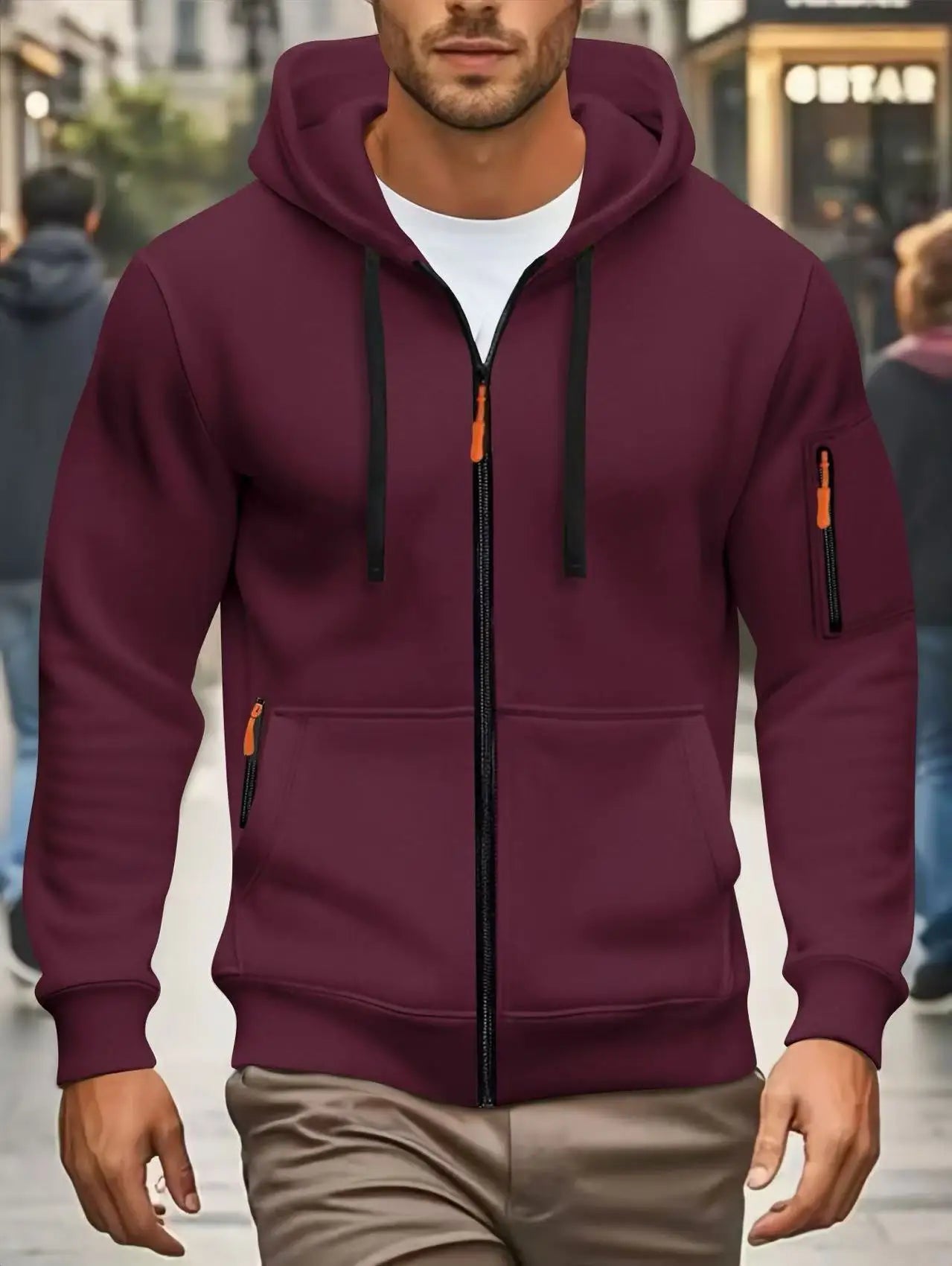 Felpa Con Cappuccio Uomo Autunno Inverno Nuove A Maniche Lunghe Tasca Con Cerniera Design Sportivo Giacca