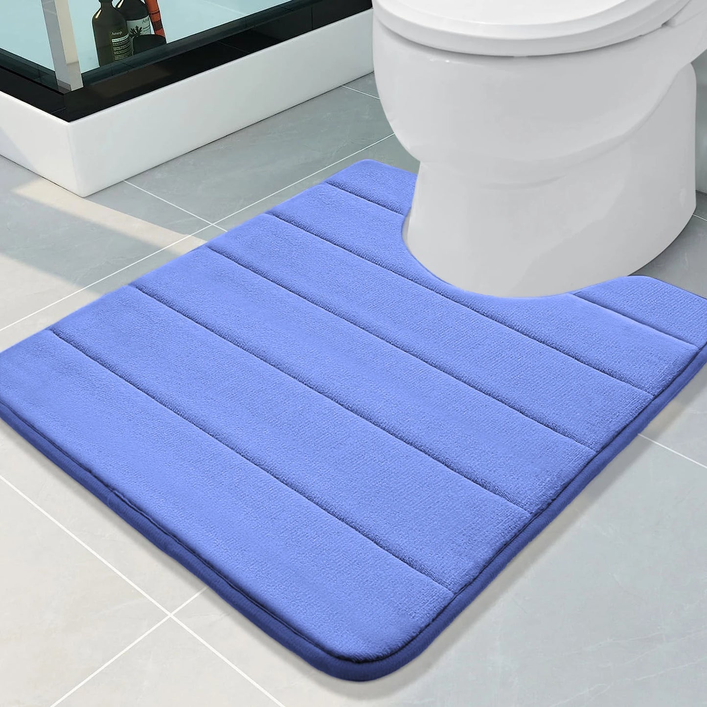 Tappetino Da Bagno A Forma Di U 50x60 Cm Memory Foam Assorbente Antiscivolo Per Pavimento Del Bagno