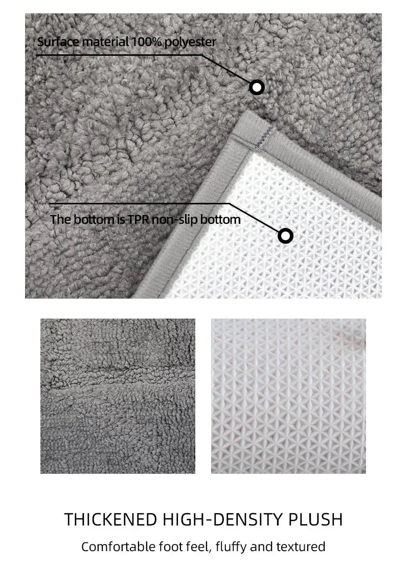Tappetino Da Bagno In Peluche Antiscivolo Per Vasca E Porta D'Ingresso Assorbente E Confortevole