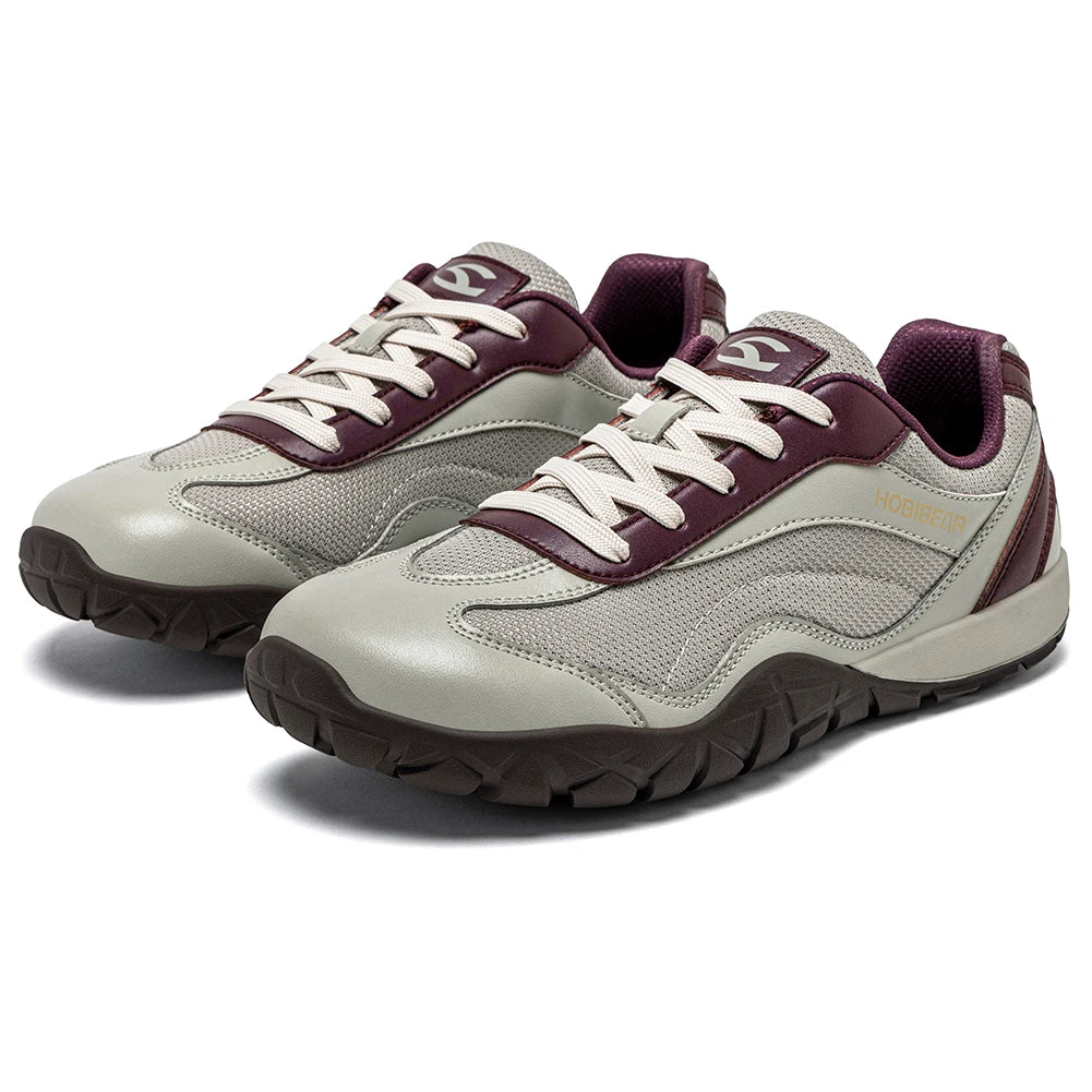 Hobibear Scarpe Da Trekking A Piedi Nudi Unisex Wide Fit Trail Running Scarpe Retrò In Pelle Artificiale Zero Drop