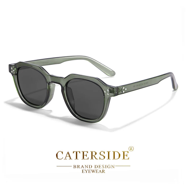 Occhiali Da Sole Polarizzati Retrò Unisex Caterside Ultraleggeri Montatura TR90 Poligonale Per Esterni Viaggio Di Qualità