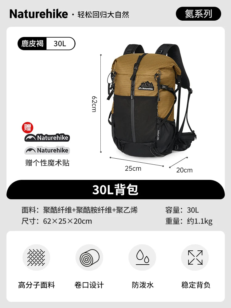 Zaino Naturehike Helio 30L Plus 5L Nuovo 2024 Per Trekking Alpinismo All Aperto Grande Capacità Campeggio Viaggio