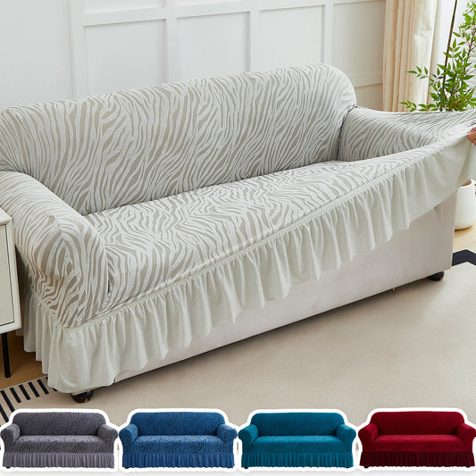 1pc Gonna Onda Cationica Copridivano Fodera per Divano Jacquard Elastico All-inclusive Protezione per Divano Regolabile Antiscivolo Universale