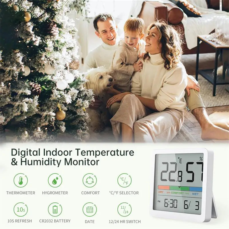 Noklead Misuratore Umidità Temperatura Interna Termometro Digitale LCD Igrometro Stazione Meteo Monitor Intelligente