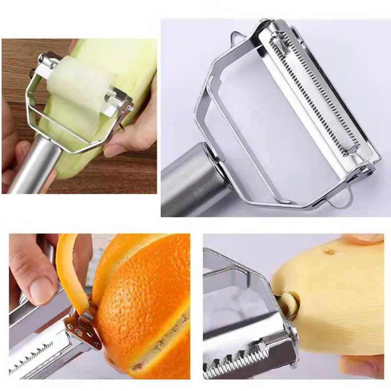 Pelapatate Da Cucina In Acciaio Inossidabile A Doppia Testa Multifunzione Per Frutta E Verdura Per Uso Domestico