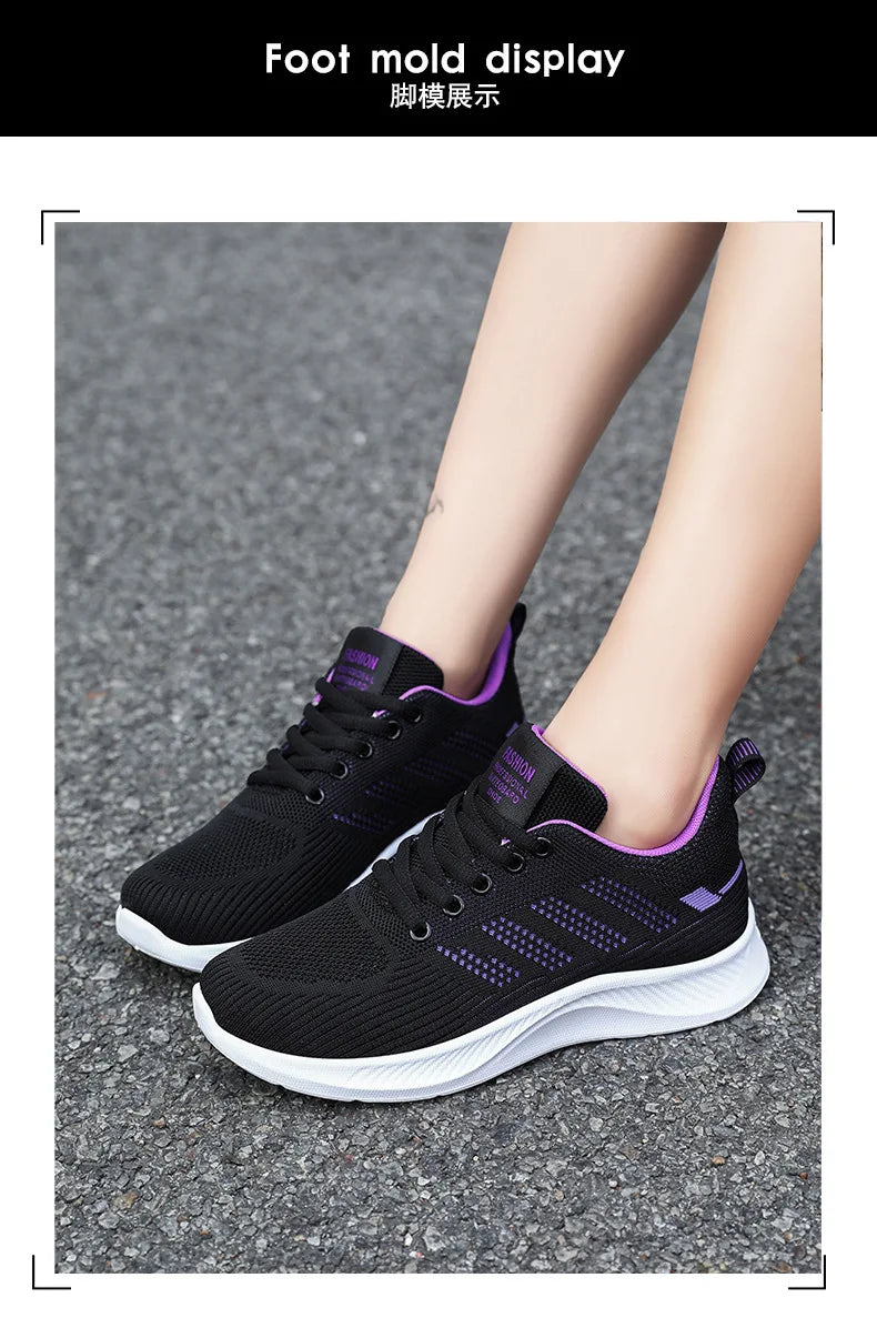Scarpe da Ginnastica da Donna Traspiranti in Rete Monofacciale con Suola Morbida Ideali per Running e Allenamento