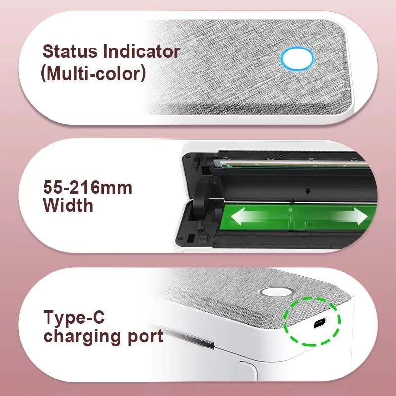 NETUM LT P10 Stampante Termica Portatile A4 Bluetooth Per Viaggi Aziendali Ricaricabile Senza Inchiostro 203 DPI