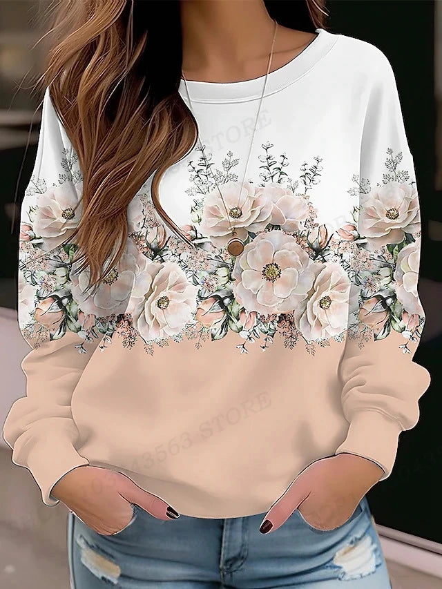 Felpa Con Cappuccio Floreale Y2K Da Donna Collo A O Modello Ragazza Abbigliamento Fiorito