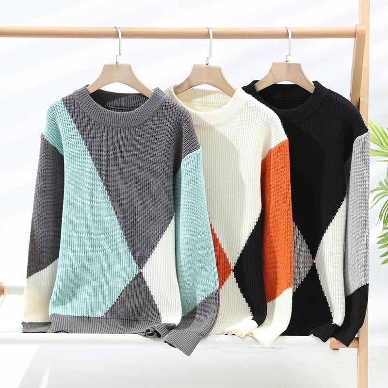 Maglione Uomo Invernale Di Alta Qualita Lusso Caldo E Spesso Collo A O Harajuku Stile Natale