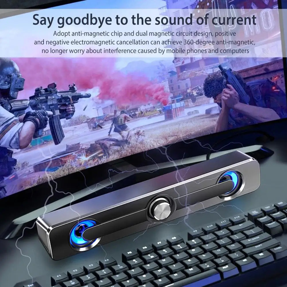 Salange Bar Sound PC Bluetooth USB Cablata Con Aux 3,5 Mm Per Proiettore Laptop Telefono Computer